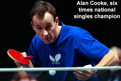 Alan Cooke is sponsored by Butterfly