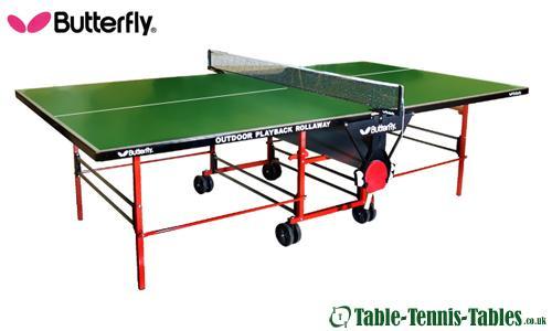 Butterfly Outdoor Green - Playback Rollaway - Table Tennis Table