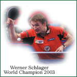 Werner Schlager uses Butterfly table tennis equipment