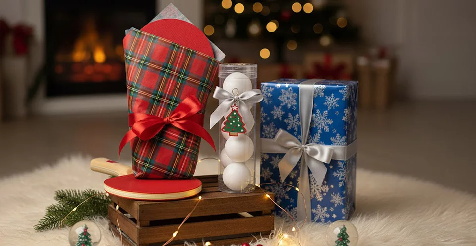 Table tennis bat on table