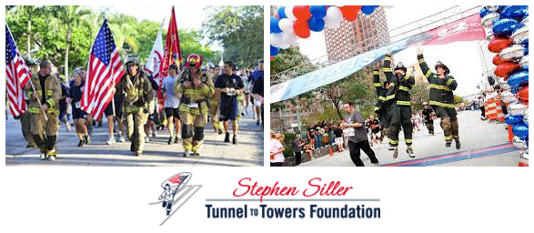 US firemen parading through the streets of an american city