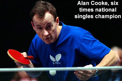 Alan Cooke is sponsored by Butterfly