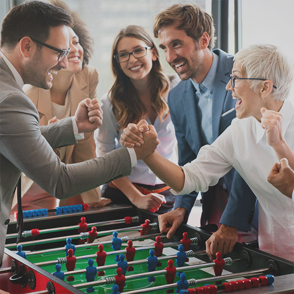 People playing Table Football