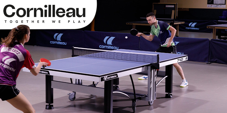 Cornilleau Indoor table tennis table and brand logo