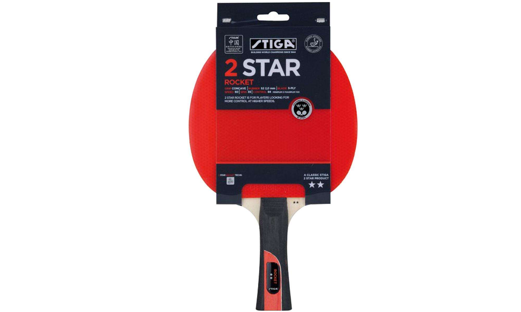 Stiga 2 Star Rocket Table Tennis Bat TableTennisTables.co.uk