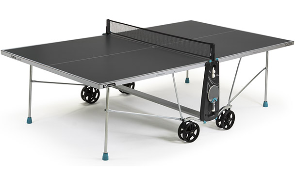 Grey Cornilleau Sport 100X Outdoor Table Tennis Table in Playing Position