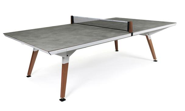 Cornilleau White Play-Style Outdoor Ping Table - Light Stone Top