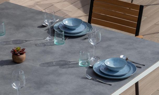 New Outdoor Cornilleau White Lifestyle Ping Table - Light Stone Top