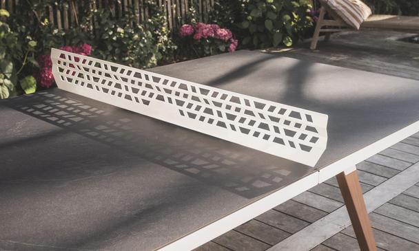 Cornilleau Medium Play-Style Outdoor Ping Table - White Frame / Dark Stone Top