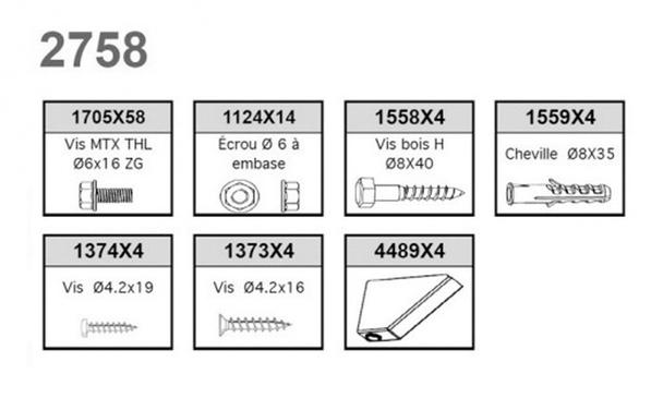 Cornilleau Table Assembly Kit - 510 Static - Part No.2758 