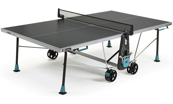 Grey Cornilleau Sport 300X Outdoor Table Tennis Table in Playing Position