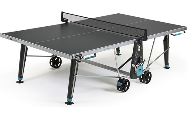 Grey Cornilleau Sport 400X Outdoor Table Tennis Table in Playing Position