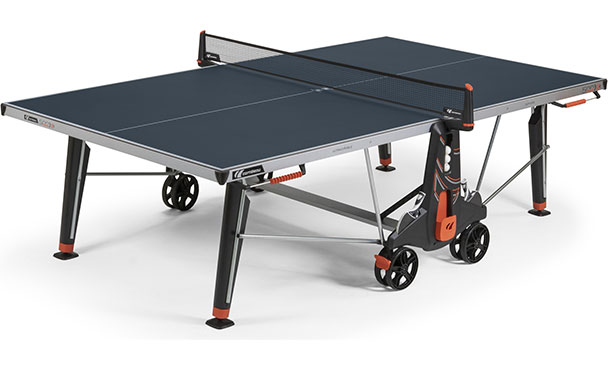 Blue Cornilleau Performance 500X Outdoor Table Tennis Table in Playing Position