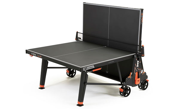 Cornilleau Performance 700X Crossover Black Outdoor Table Tennis Table in Playback Position