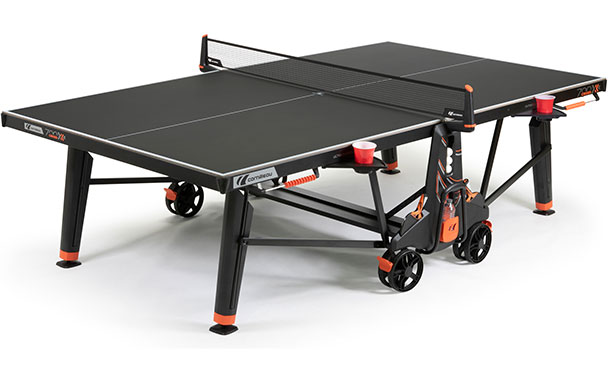 Cornilleau Performance 700X Crossover Black Outdoor Table Tennis Table in Playing Position