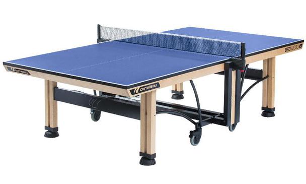 Blue Cornilleau Competition 850 ITTF Wood Indoor Table Tennis Table