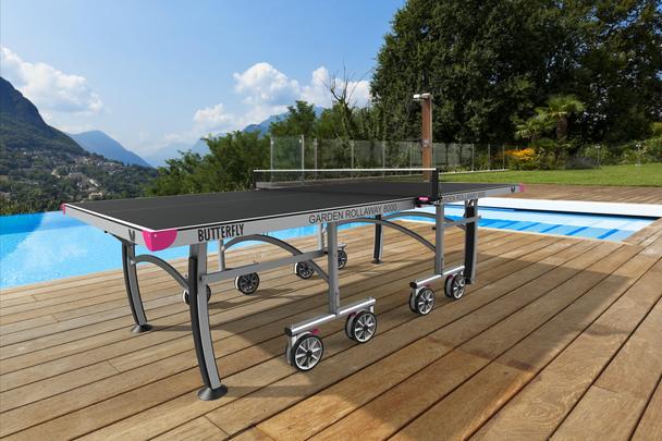 Butterfly Garden Rollaway 8000 Outdoor Table Tennis Table - Black