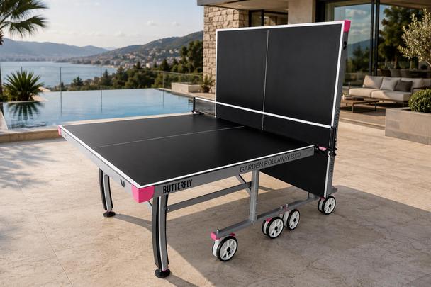 Butterfly Garden Rollaway 8000 Outdoor Table Tennis Table - Black   