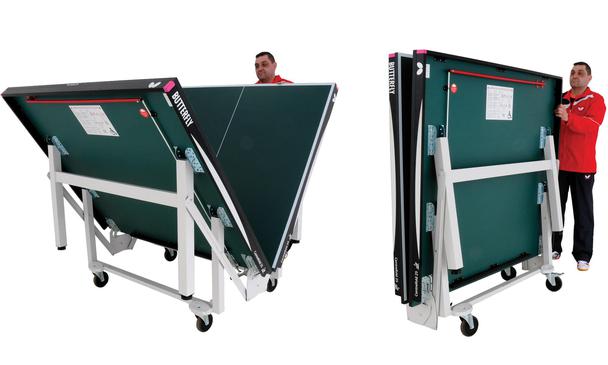 Butterfly Centrefold 25 Rollaway Indoor Table Tennis Table Being Folded