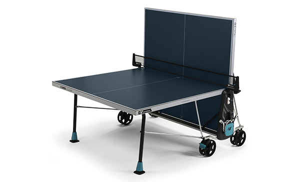 Blue Cornilleau Sport 300X Outdoor Table Tennis Table in Playback Position