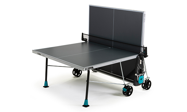 Grey Cornilleau Sport 300X Outdoor Table Tennis Table in Playback Position