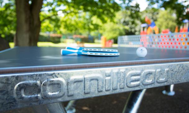 Metal Edging on Cornilleau Park Table Tennis Table