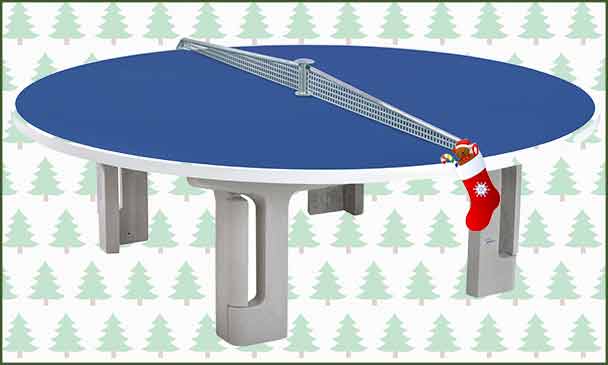 Butterfly R2000 Blue Polymer Concrete Table Tennis Table With Christmas Background