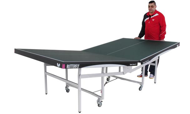 Butterfly Space Saver 22 Rollaway Indoor Table Tennis Table Being Folded