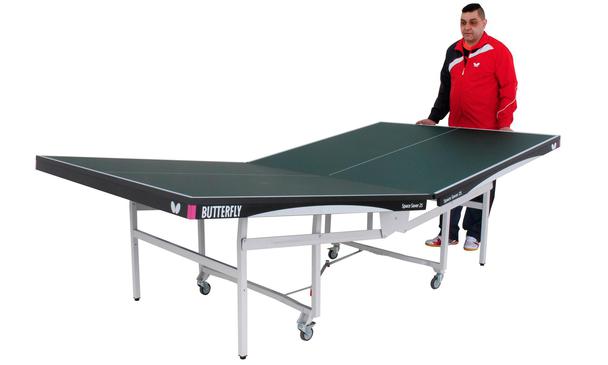 Butterfly Space Saver 25 Rollaway Indoor Table Tennis Table Being Used Folded