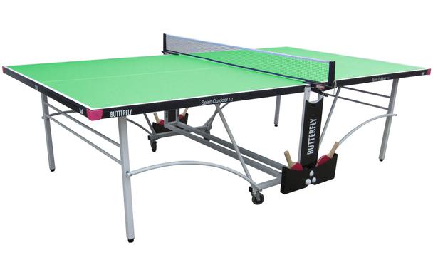 Butterfly Spirit 12 Green Outdoor Rollaway Table Tennis Table