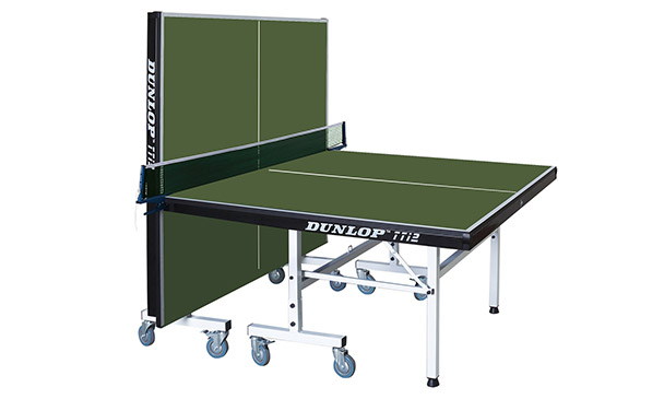 Green Dunlop TTi2 Indoor Table Tennis Table In Playback Position