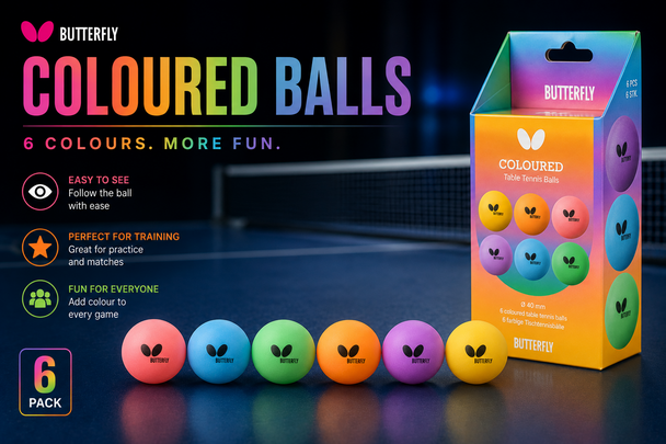 Butterfly Coloured Balls (Pack of 6)