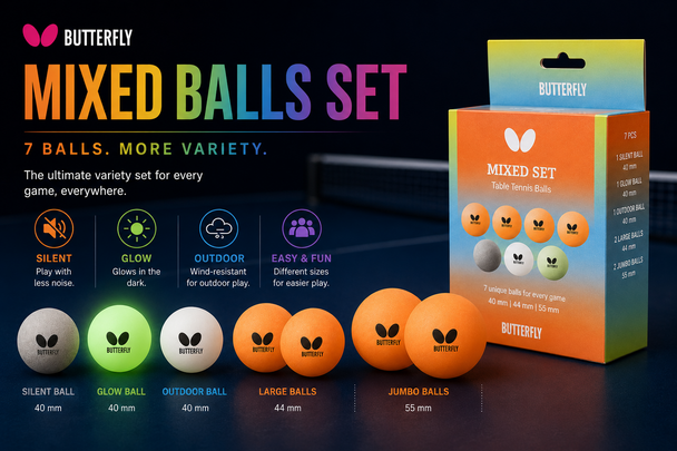 Butterfly Mixed Coloured Balls (Set of 7)