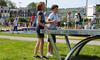 Kids Playing Doubles on Cornilleau Park Table Tennis Table