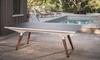 Cornilleau Medium Play-Style Outdoor Ping Table - White Frame / Dark Stone Top