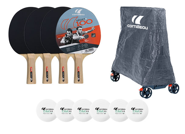 Cornilleau Basic Accessory Pack (4 bats  6 balls  cover)